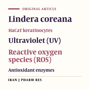 Protective Effects of Lindera coreana on UVB-induced Oxidative Stress in Human HaCaT Keratinocytes