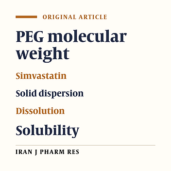 The Effect of PEG Molecular Weights on Dissolution Behavior of Simvastatin in Solid Dispersions