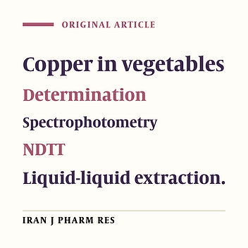 Spectrophotometric Determination of Cu2+ and Monitoring of Hg2+ and Ni2+ in some Iranian Vegetables Using 6-(2-Naphthyl)-2, 3-Dihydro-as-triazine-3-thione