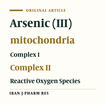 Toxicity of Arsenic (III) on Isolated Liver Mitochondria: A New Mechanistic Approach