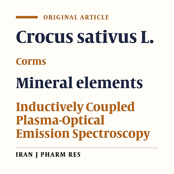 Determination of Metal Content in Crocus sativus L. Corms in Dormancy and Waking Stages