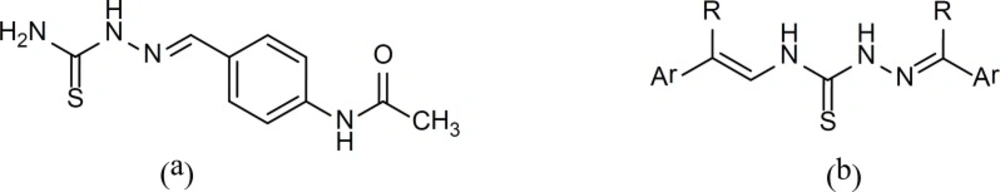 (a) Thiacetazone, (b) General structure of the new derivatives