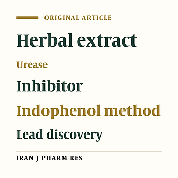 A Preliminary Investigation of the Jack-Bean Urease Inhibition by Randomly Selected Traditionally Used Herbal Medicine