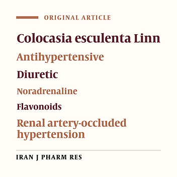 Antihypertensive and Diuretic Effects of the Aqueous Extract of Colocasia esculenta Linn. Leaves in Experimental Paradigms