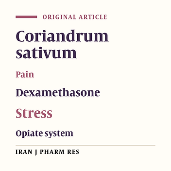 Opiate System Mediate the Antinociceptive Effects of Coriandrum sativum in Mice