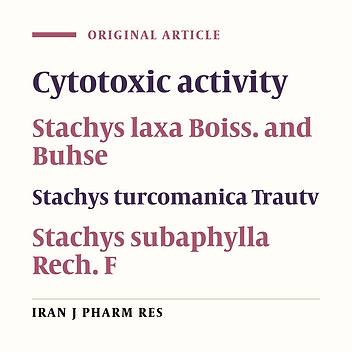 Investigation of Cytotoxic Activity in Four Stachys Species from Iran