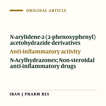 Synthesis of N-arylidene-2-(2-Phenoxyphenyl) Acetohydrazides as Anti-Inflammatory Agents