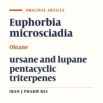 Pentacyclic Triterpenes in Euphorbia microsciadia with Their T-cell Proliferation Activity