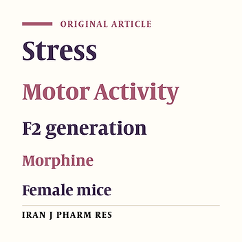 Milled Stress Reduces Morphine-Induced Locomotion in F2 NMRI Mice