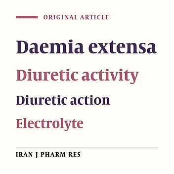 Diuretic Potential of Whole Plant Extracts of Pergularia daemia (Forsk.)