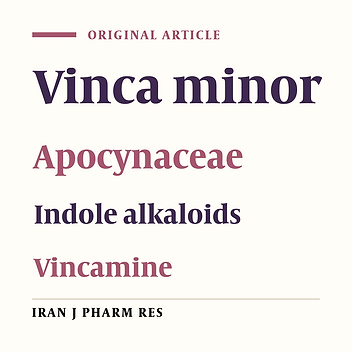 Phytochemical Investigation of Vinca minor Cultivated in Iran
