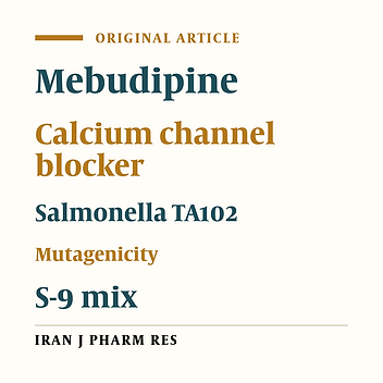 Evaluation of Mutagenicity of Mebudipine, a New Calcium Channel Blocker