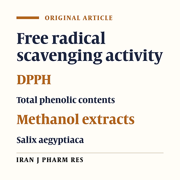 Free Radical Scavenging Activity and Total Phenolic Content of Methanolic Extracts from Male Inflorescence of Salix aegyptiaca Grown in Iran