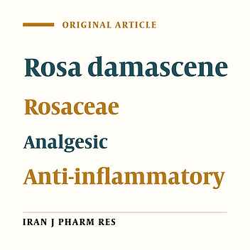 Analgesic and Anti-inflammatory Effects of Rosa damascena Hydroalcoholic Extract and its Essential Oil in Animal Models