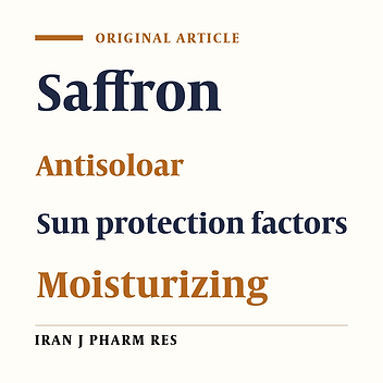 Does Saffron Have Antisolar and Moisturizing Effects?