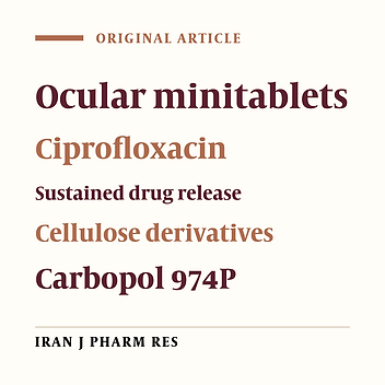 Formulation and In-Vitro Evaluation of Ocular Ciprofloxacin-Containing Minitablets Prepared with Different Combinations of Carbopol 974P and Various Cellulose Derivatives