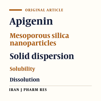 Enhanced Solubility and Bioavailability of Apigenin via Preparation of Solid Dispersions of Mesoporous Silica Nanoparticles