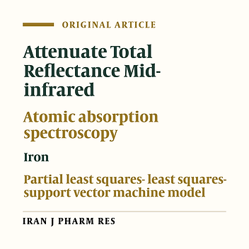 Partial least Squares- least squares- Support Vector Machine Modeling of ATR-IR as a Spectrophotometric Method for Detection and Determination of Iron in Pharmaceutical Formulations
