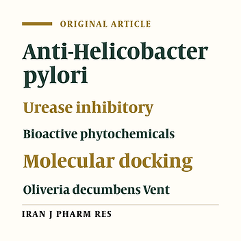 Anti-Helicobacter pylori Compounds from Oliveria decumbens Vent. through Urease Inhibitory In-vitro and In-silico Studies