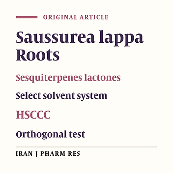 Purification of Sesquiterpenes from Saussurea Lappa Roots by High Speed Counter Current Chromatography