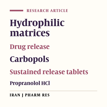 An Investigation into the Effect of Carbopols on the Release of Propranolol HCl from Tablet Matrices