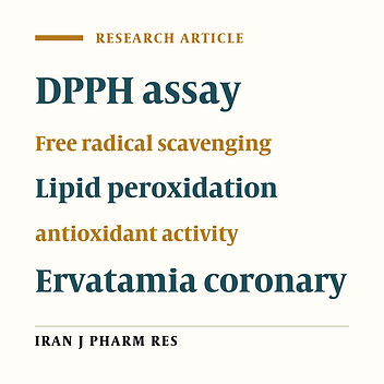 Antioxidant and Free Radical Scavenging Activities of Ervatamia coronaria Stapf. Leaves