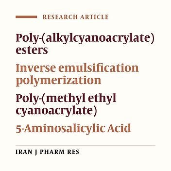 Preparation and Characterization of Poly-(methyl ethyl cyanoacrylate) Particles Containing 5-Aminosalicylic acid