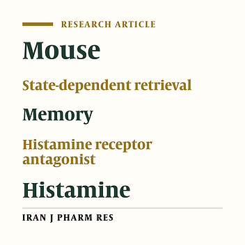 Intracerebroventricular Injection of Histamine Induces State-Dependency through H1 Receptors