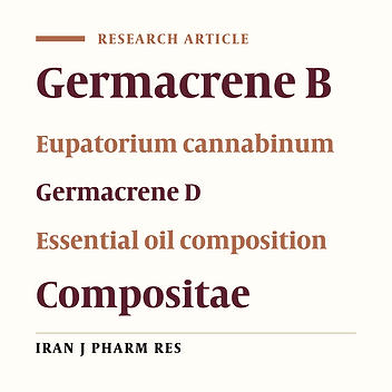 Volatile constituents of essential oils isolated from flowers and leaves of Eupatorium cannabinum L. from Iran