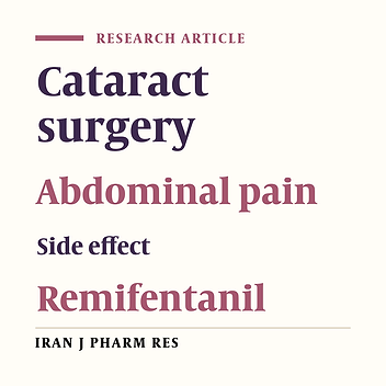 Abdominal Pain after Cataract Surgery with Remifentanil Based Anesthesia