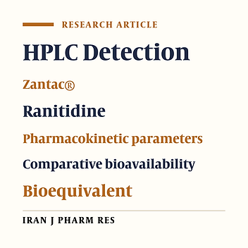 Comparative Bioavailability of Ranitidine Tablets in Healthy Volunteers