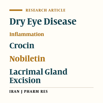 Therapeutic Potential of Crocin and Nobiletin in a Mouse Model of Dry Eye Disease: Modulation of the Inflammatory Response and Protection of the Ocular Surface