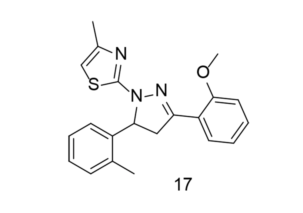 3,5-diaryl-4,5-dihydropyrazole-thiazole derivative 17 3,5-diaryl-4,5-dihydropyrazole-thiazole derivative 17