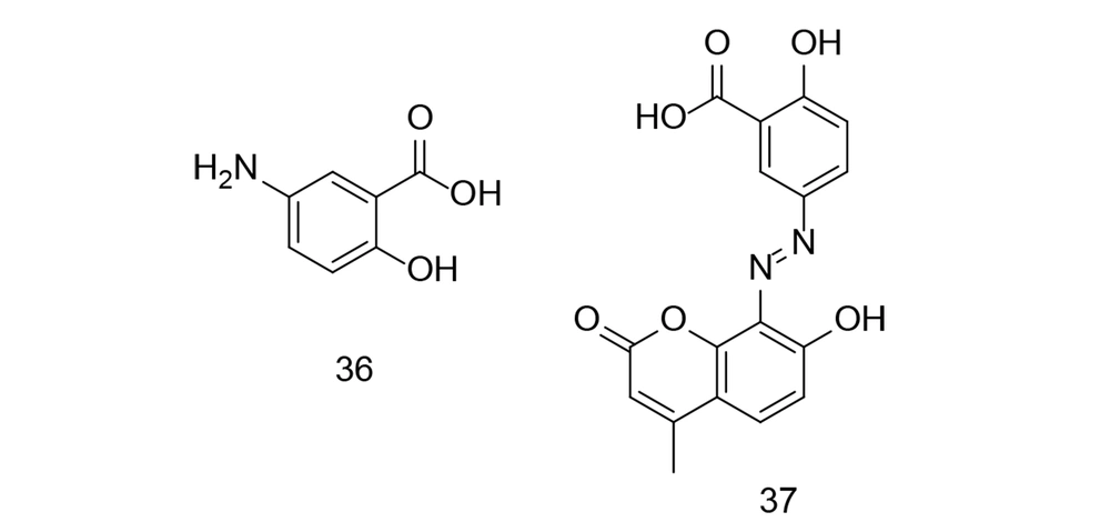 Mesalamine 36 and multiple sclerosis (MS)-CU analog 37 Mesalamine 36 and multiple sclerosis (MS)-CU analog 37