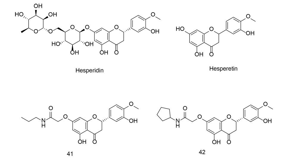 7-O-amide hesperetin derivatives 41, and 42 7-O-amide hesperetin derivatives 41, and 42