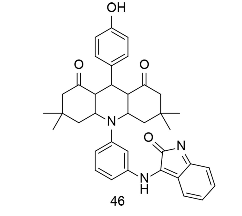Isatinimino-acridinedione core 46 Isatinimino-acridinedione core 46