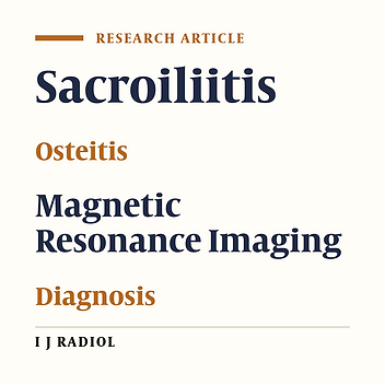 Contrast Enhanced Magnetic Resonance Imaging in Sacroiliitis
