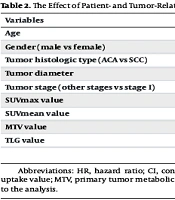 The Effect of PET/CT-Derived Parameters on the Prediction of Survival in Lung Cancer Patients