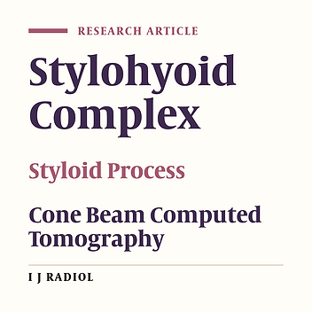 Assessment of the Stylohyoid Complex with Cone Beam Computed Tomography