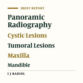 Intraosseous Benign Lesions of the Jaws: A Radiographic Study