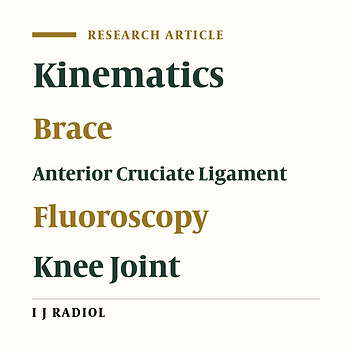 Fluoroscopic Analysis of Tibial Translation in Anterior Cruciate Ligament Injured Knees With and Without Bracing During Forward Lunge