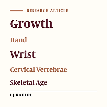 Comparative Evaluation of the Efficacy of Hand-Wrist and Cervical Vertebrae Radiography for the Determination of Skeletal Age
