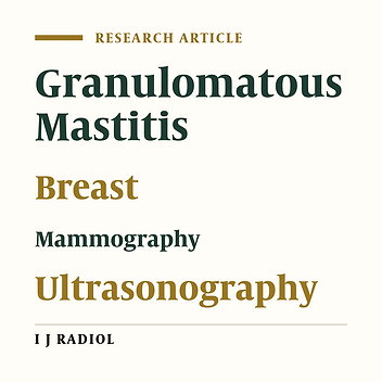 Imaging Findings in Patients with Granulomatous Mastitis