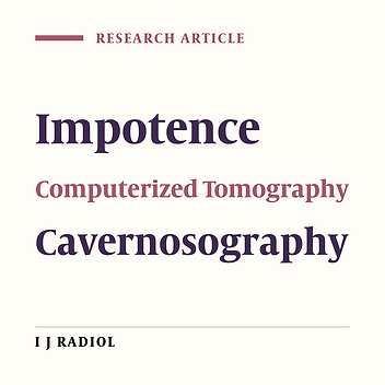 CT Cavernosography: A New Method for Evaluating Venous Incompetence in Impotent Patients