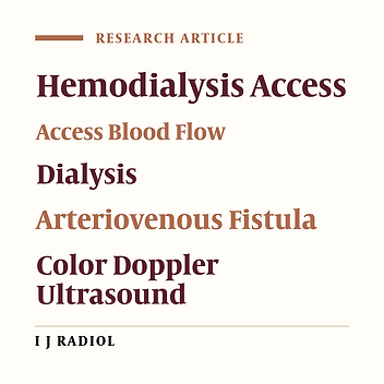 Doppler Ultrasound Assessment of Well-Functioning Native Hemodialysis Access: Comparison with Sufficient Dialysis