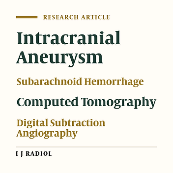 Diagnostic Accuracy of Multi-Slice Computed Tomographic (MSCT) Angiography in the Detection of Cerebral Aneurysms