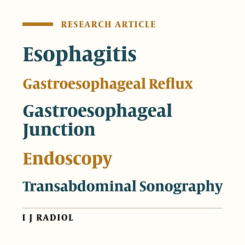 Diagnosis of Peptic Esophagitis in Children; Ultrasound versus Endoscopy