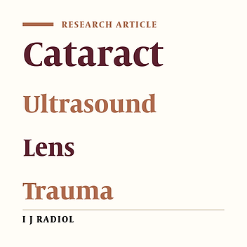 Sonographic Changes of the Lens in Traumatic Cataract