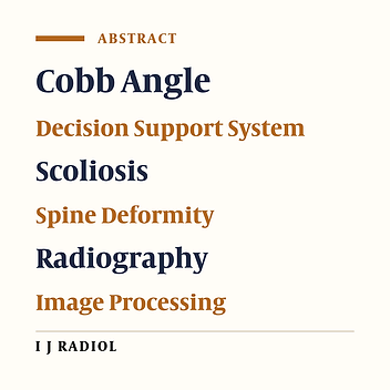 Cobb Angle Measurement Decision Support System of Radiography Images in Patients with Idiopathic Scoliosis