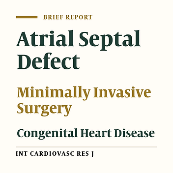 Repair of Atrial Septal Defect via Right Submammary Minithoracotomy in Children